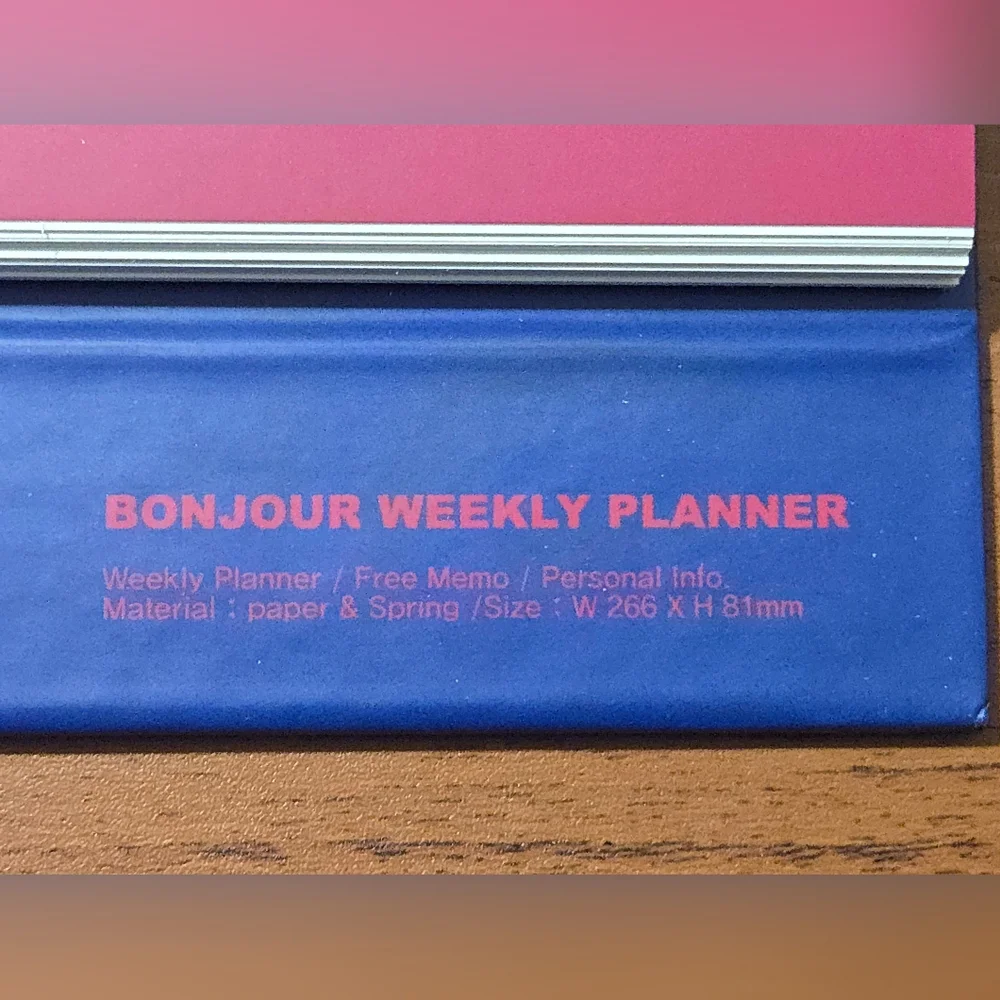PinkFoot Bonjour Mustache Weekly Planner - Korean Stationary